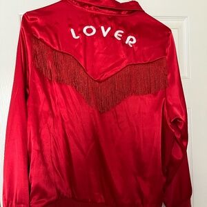 Valfre' LOVER satin jacket with fringe detail